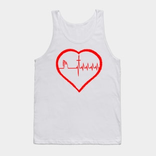 Christianity, Heartbeat icon, cross, heart & prayer Tank Top